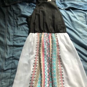 Long Dress with Lace Top